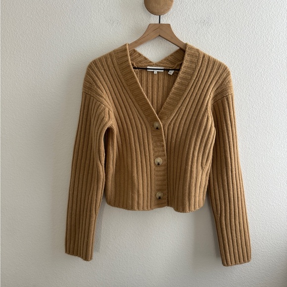 Vince Ribbed Wool Cashmere Cardigan
